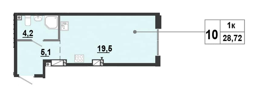 Студія 28.72 м² в ЖК BonAparte від 35 000 грн/м², Харків