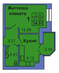 1-комнатная 34.51 м² в ЖК на ул. Героев Сталинграда, 6а от 22 000 грн/м², Полтава