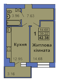 1-кімнатна 42.38 м² в ЖК на вул. Героїв Сталінграду, 6а від 25 000 грн/м², Полтава