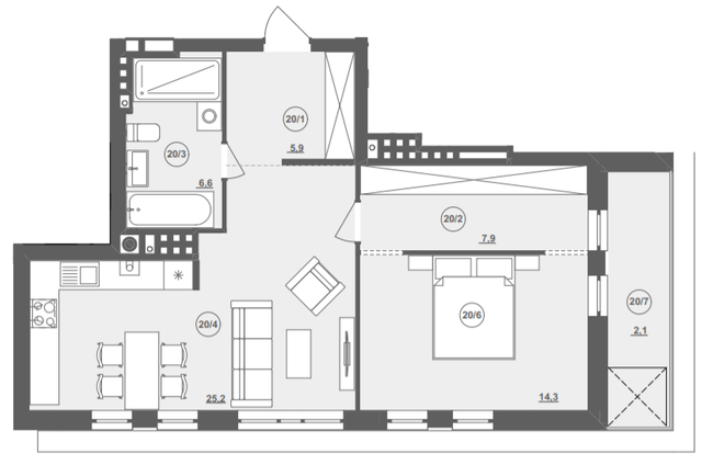 2-комнатная 62 м² в ЖК ИНЖИР от 25 000 грн/м², Львов