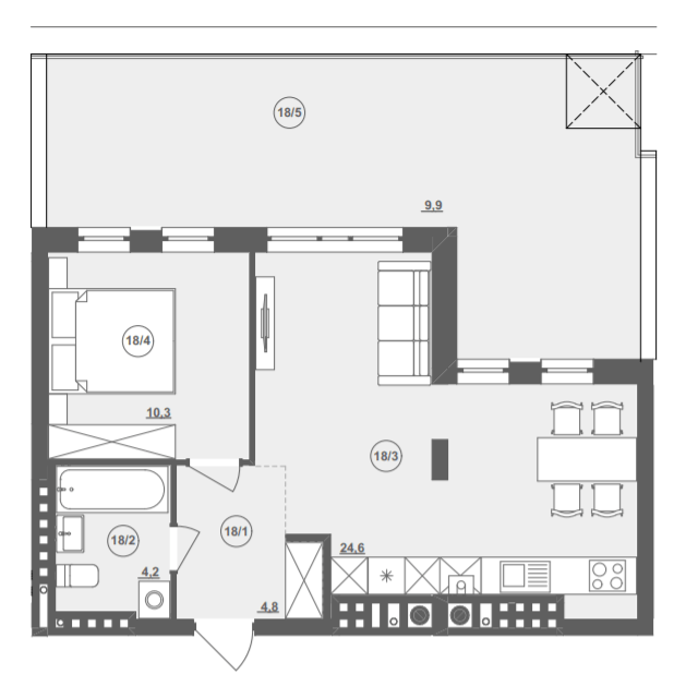 1-кімнатна 53.84 м² в ЖК ІНЖИР від 26 000 грн/м², Львів