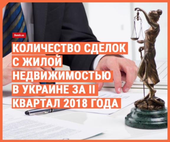 Количество сделок с недвижимостью в Украине во ІІ квартале 2018 года: Минюст
