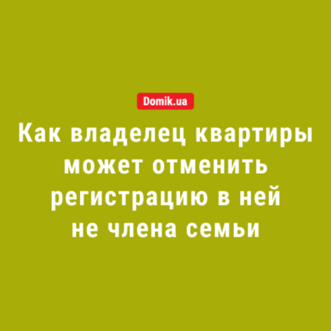 Как владелец квартиры может отменить регистрацию в ней не члена семьи