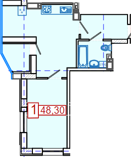 1-комнатная 48.3 м² в ЖК Немецкий проект на Холодной Горе от 28 700 грн/м², Харьков