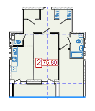 2-комнатная 75.8 м² в ЖК Немецкий проект на Холодной Горе от 28 700 грн/м², Харьков