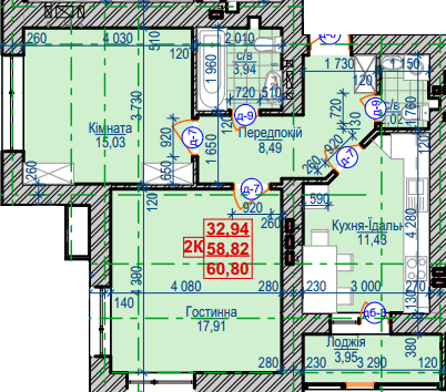 2-комнатная 60.8 м² в ЖК Семейный квартал от 11 900 грн/м², Ивано-Франковск