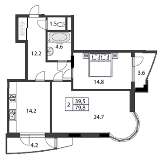 2-кімнатна 79.8 м² в ЖК Grand Palace від 19 000 грн/м², Хмельницький