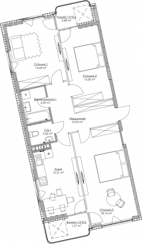 3-кімнатна 91.47 м² в ЖК O2 Residence від 29 452 грн/м², Київ