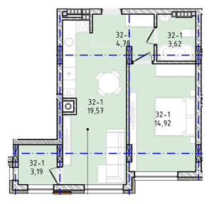 1-кімнатна 46.08 м² в ЖК Вілла Зубра від 24 700 грн/м², с. Зубра