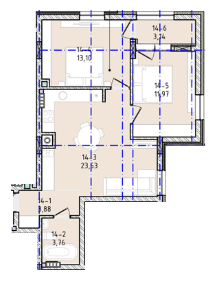 2-комнатная 59.38 м² в ЖК Вилла Зубра от 24 000 грн/м², с. Зубра