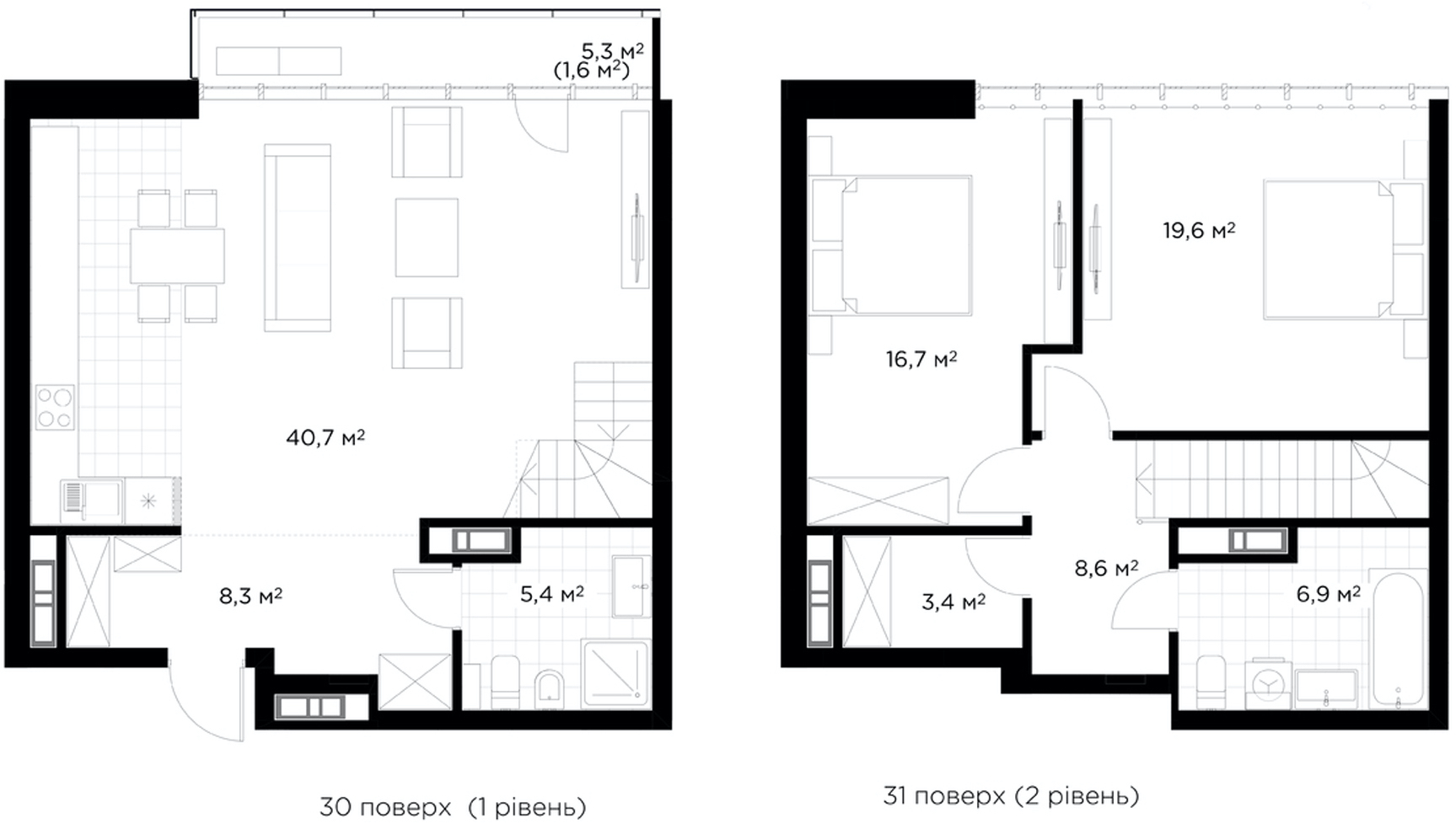 Дворівнева 112.7 м² в ЖК Diadans від 80 310 грн/м², Київ