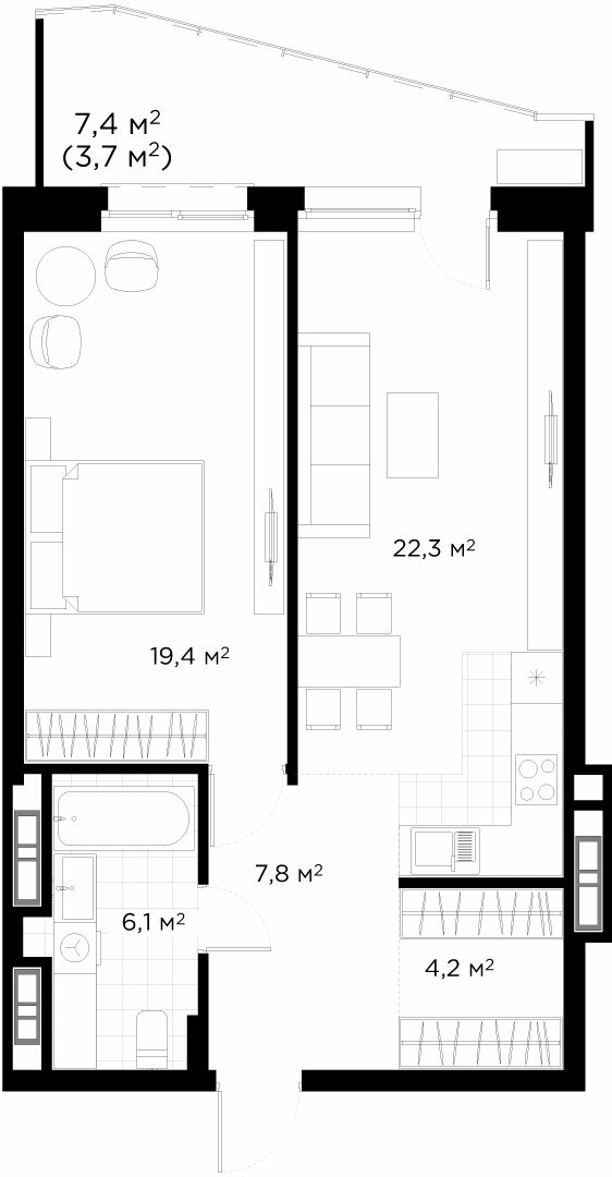 1-кімнатна 63.5 м² в ЖК Diadans від 70 690 грн/м², Київ