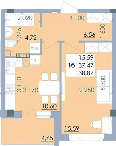 1-комнатная 38 м² в ЖК на ул. Полтавский Шлях, 61 от 13 900 грн/м², пгт Чутово