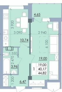 1-комнатная 44.82 м² в ЖК Пелюстковий от 18 000 грн/м², Полтава