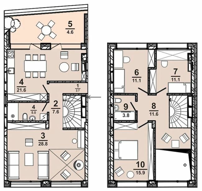 Двухуровневая 123.7 м² в ЖК AMSTERDAM от 33 500 грн/м², Полтава