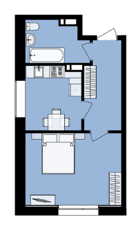 1-кімнатна 37.34 м² в ЖК Urban One Naukova Apartments від 27 150 грн/м², Харків