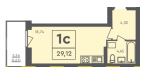 1-комнатная 29.12 м² в ЖК Scandia от 21 500 грн/м², г. Бровары