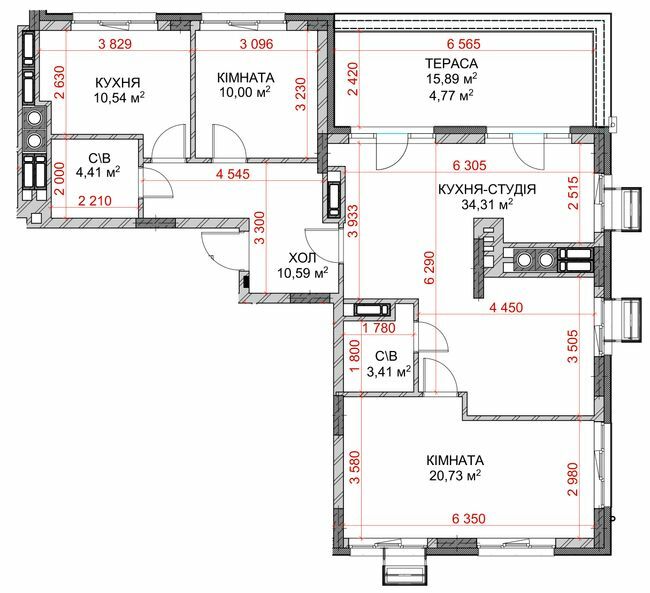 3-комнатная 96.2 м² в ЖК Riverside от 31 300 грн/м², с. Погребы