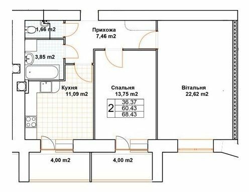 2-кімнатна 67.43 м² в ЖК Богуслава від 16 000 грн/м², Тернопіль