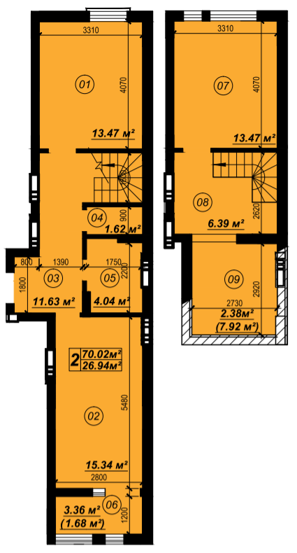 Двухуровневая 70.02 м² в ЖК Verba от 21 500 грн/м², пгт Глеваха