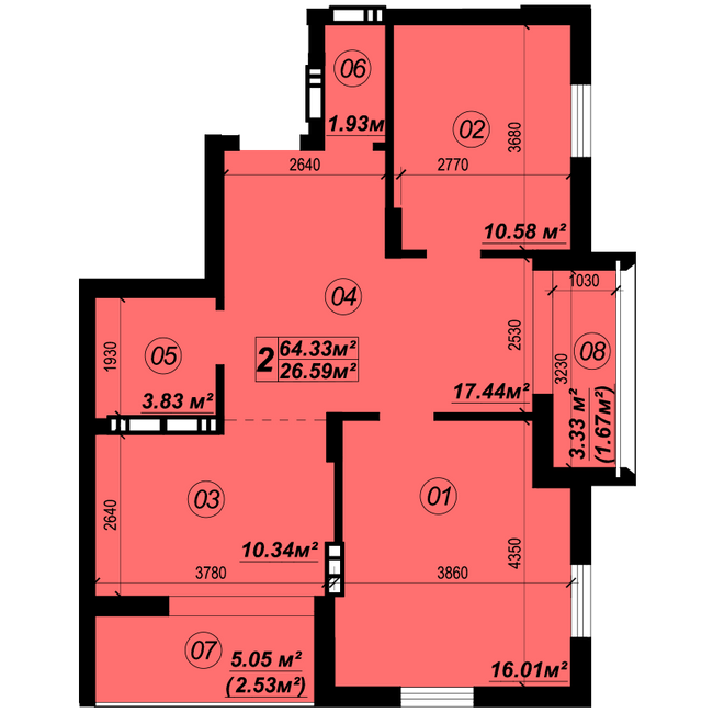 2-кімнатна 64.33 м² в ЖК Verba від 21 500 грн/м², смт Глеваха