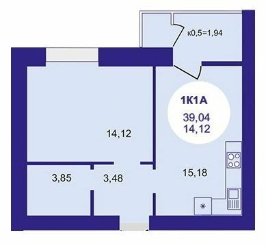 1-кімнатна 39.04 м² в ЖК Атмосфера від 27 100 грн/м², м. Вишневе