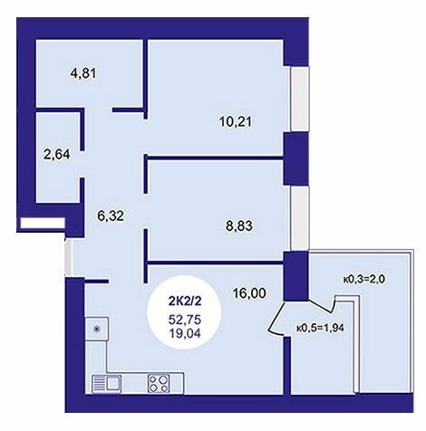 2-кімнатна 52.75 м² в ЖК Атмосфера від 25 050 грн/м², м. Вишневе