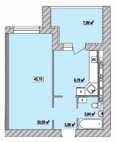 1-кімнатна 36 м² в ЖК Сади Вишневі від 25 000 грн/м², м. Вишневе