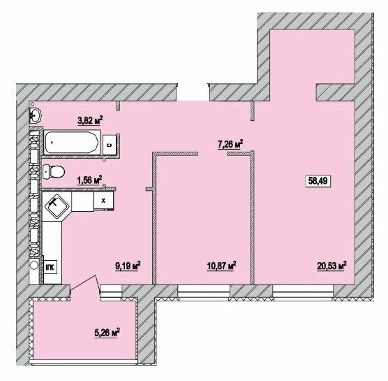 2-комнатная 58 м² в ЖК Сады Вишневые от 27 000 грн/м², г. Вишневое