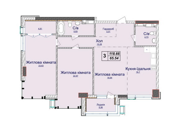 4-кімнатна 118.66 м² в ЖК Новопечерські Липки від 73 670 грн/м², Київ