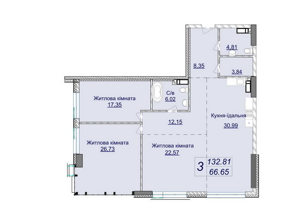 3-кімнатна 132.81 м² в ЖК Новопечерські Липки від 73 670 грн/м², Київ