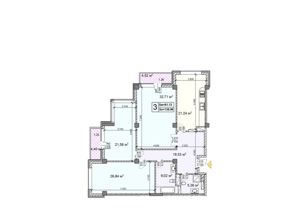 3-комнатная 138.96 м² в ЖК Новопечерские Липки от 68 850 грн/м², Киев