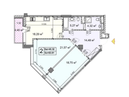 2-кімнатна 83.91 м² в ЖК Новопечерські Липки від 68 850 грн/м², Київ