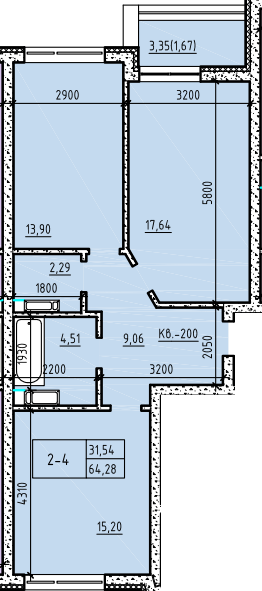 2-кімнатна 64.28 м² в ЖК Paradise Avenue від 24 000 грн/м², с. Крюківщина