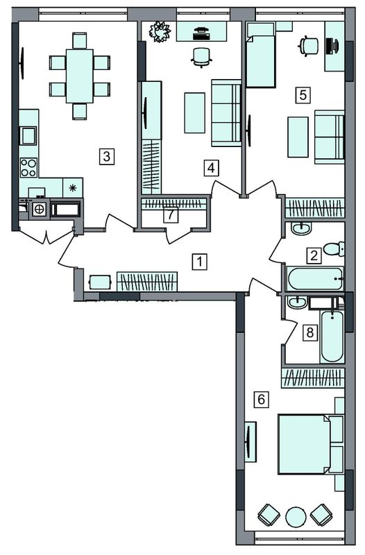 3-комнатная 90.7 м² в ЖК Евромисто-2 от 24 000 грн/м², с. Крюковщина