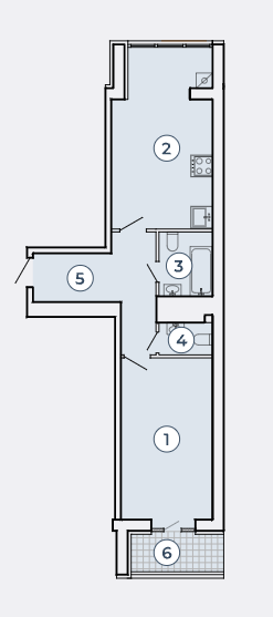 1-кімнатна 56.32 м² в КК Атмосфера від 36 000 грн/м², Запоріжжя