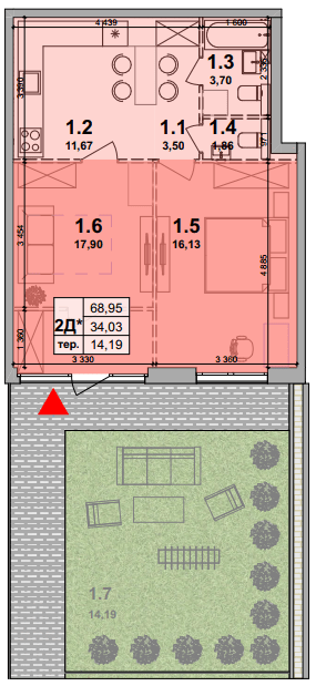 2-кімнатна 68.95 м² в ЖК Petrivsky Residence від 26 100 грн/м², с. Святопетрівське