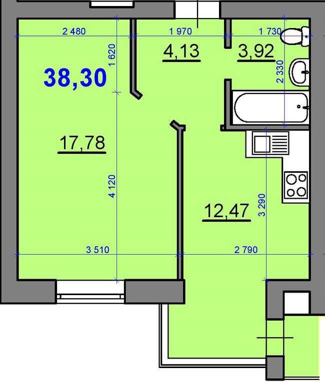 1-кімнатна 38.3 м² в ЖК Затишний квартал від 30 900 грн/м², с. Софіївська Борщагівка