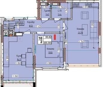 2-комнатная 65 м² в ЖК Пионерский квартал 2 от 26 500 грн/м², пгт Чабаны