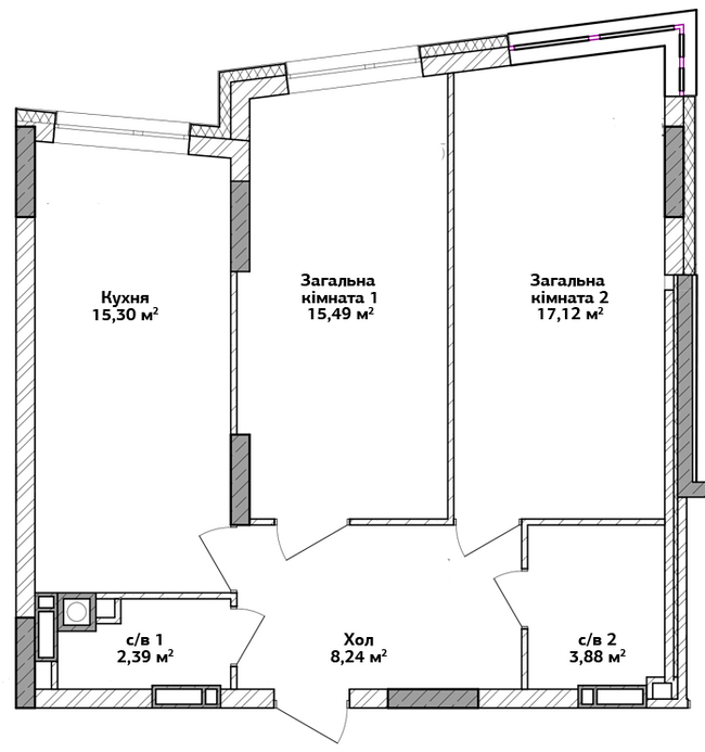 2-комнатная 65.1 м² в ЖК Синергия 3+ от 21 300 грн/м², г. Ирпень