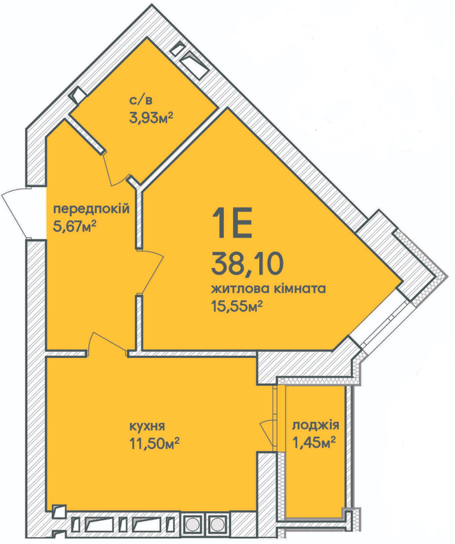 1-кімнатна 38.1 м² в ЖК Синергія Сіті (Kvartal Group) від 29 000 грн/м², м. Ірпінь