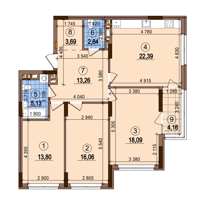 3-кімнатна 98.59 м² в ЖК Варшавський-2 від 23 400 грн/м², Київ