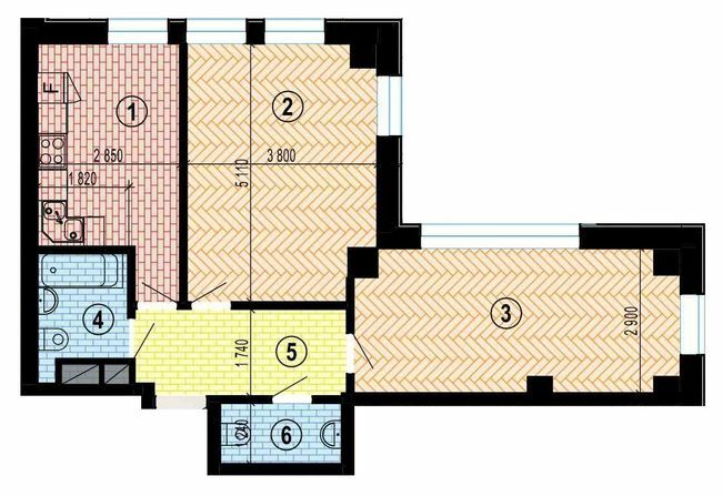 2-комнатная 61.9 м² в МФК Twenty two от 33 700 грн/м², Харьков