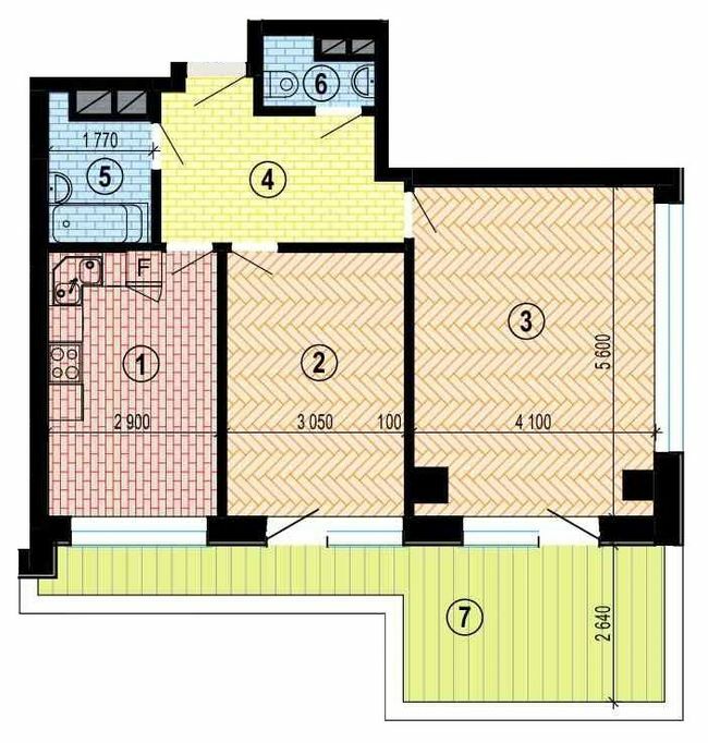 2-комнатная 67.99 м² в МФК Twenty two от 33 700 грн/м², Харьков