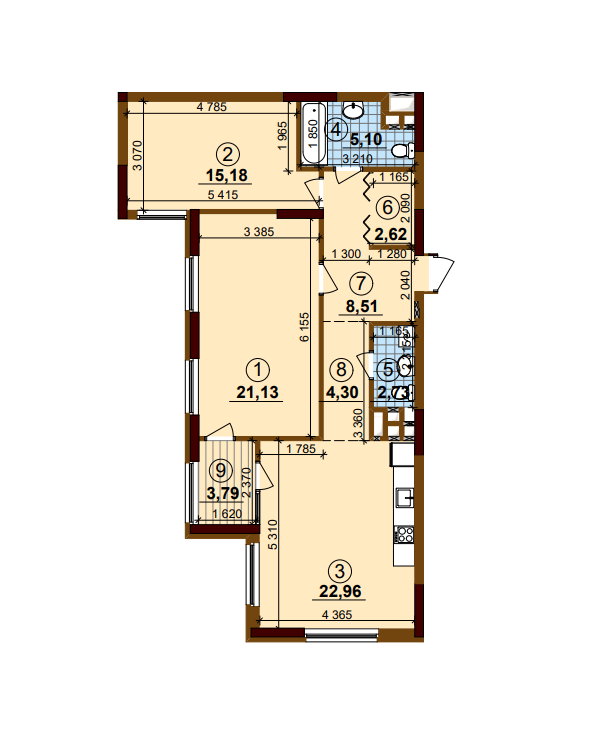 2-кімнатна 86 м² в ЖК Варшавський Плюс від 22 700 грн/м², Київ