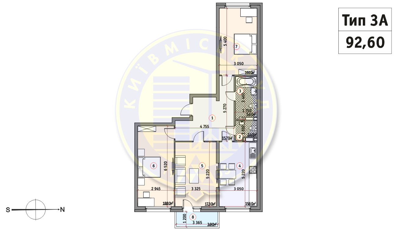 3-кімнатна 92.6 м² в ЖК Кирилівський Гай від 28 156 грн/м², Київ