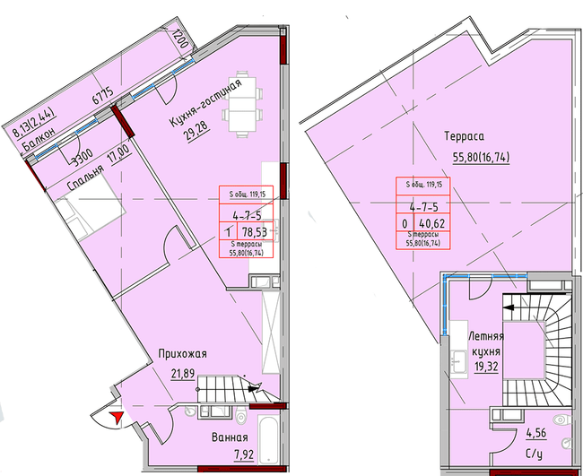 Двухуровневая 78.53 м² в ЖК MARINIST residence от 30 400 грн/м², Одесса