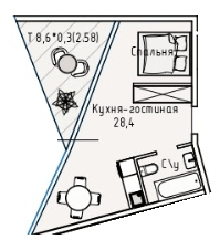 Студия 30.98 м² в ЖК Пространство на Аркадийской аллее от 59 450 грн/м², Одесса