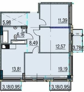 3-кімнатна 80.62 м² в ЖК Простір на Інглезі від 22 600 грн/м², Одеса