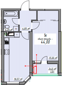 1-комнатная 44 м² в ЖК Элегия Парк от 32 100 грн/м², Одесса